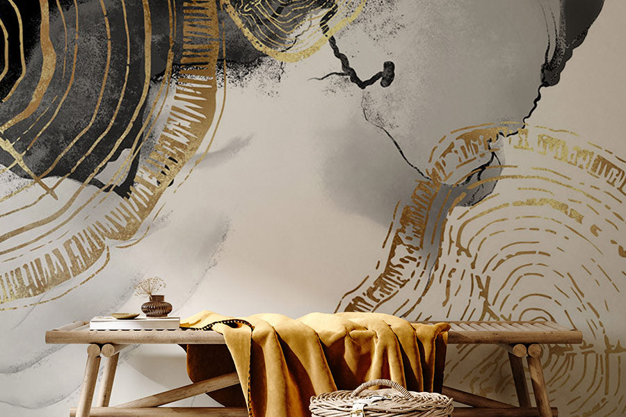 Annual Ring Art Deco Wallpaper Mural | Ever Wallpaper UK