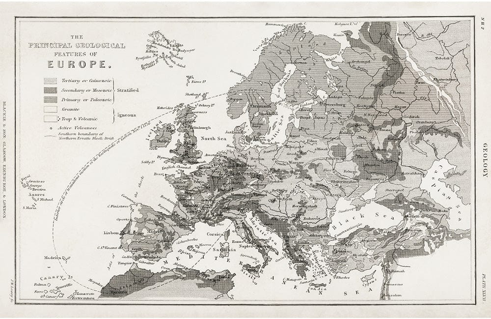 Europe Geology Map Wallpaper Mural | Ever Wallpaper UK