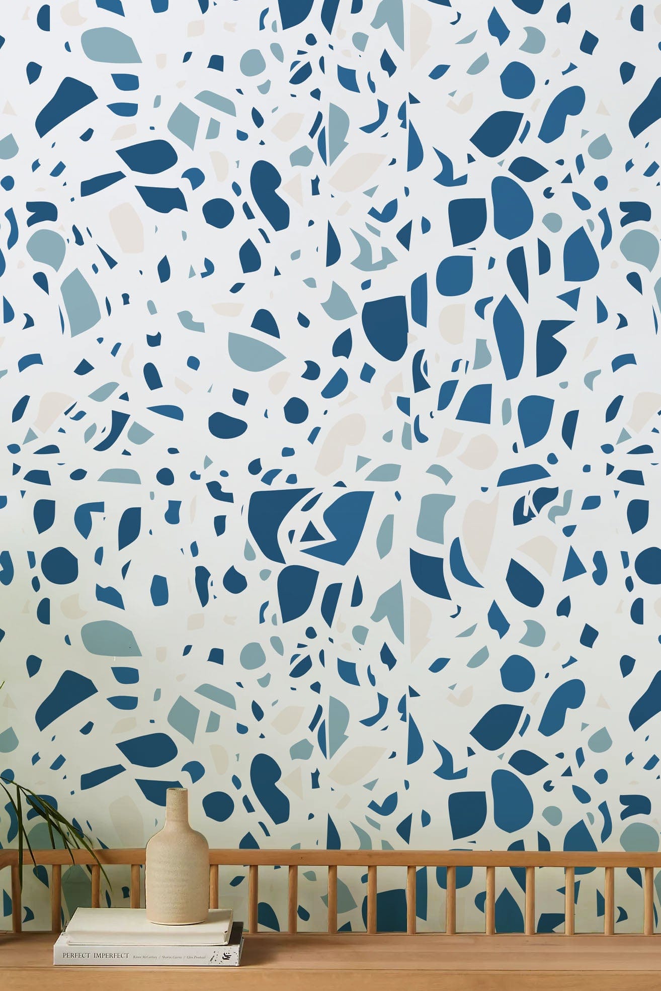 Bright terrazzo print removable wallpaper