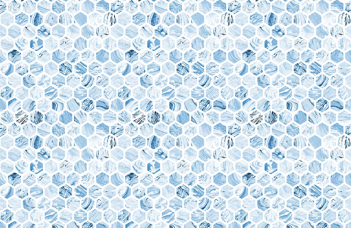 Pastel Blue Hexagon Wallpaper Murals