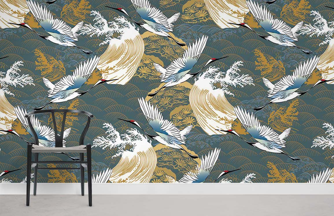 Ciara Tropical Cranes  Birds Wallpaper  Wallpaper Shop