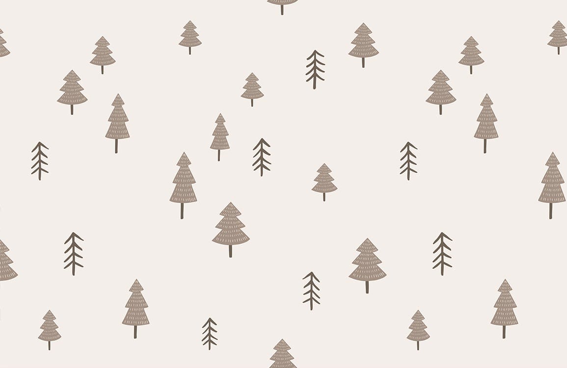 Pastel Fir Trees Mural Wallpaper | Ever Wallpaper UK