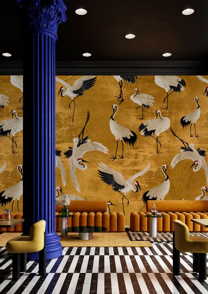 Cranes on Pink Wall Murals  Cranes Ever Wallpaper Design UK