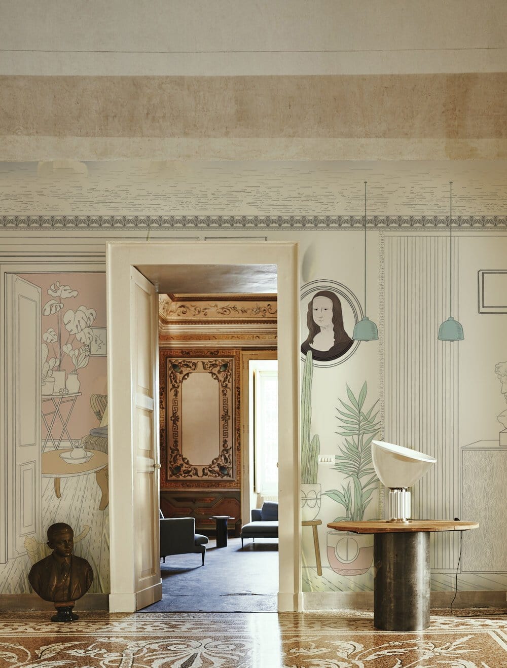 Art Deco Wallpaper | Hand-drawn Wall Mural for Home Interior Design UK