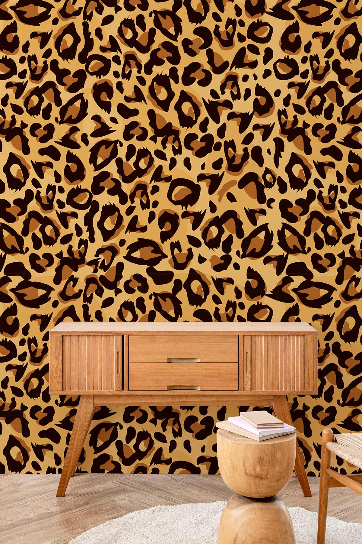 Lady Leopard Wallpaper in Authentic Brown and Black – Lust Home
