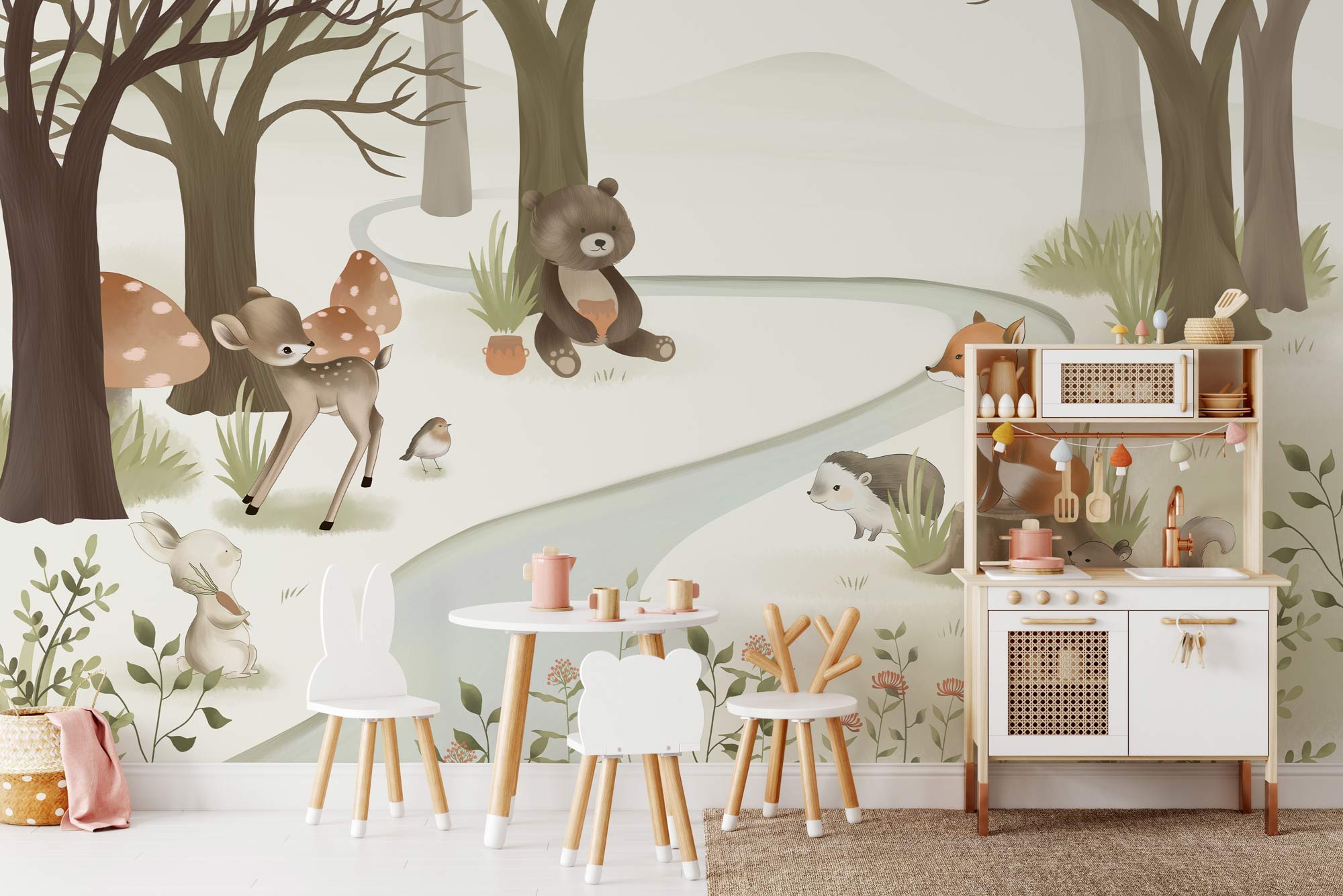 Adorable Nursery Cartoon Forest Animal Fox Wall Mounted Key