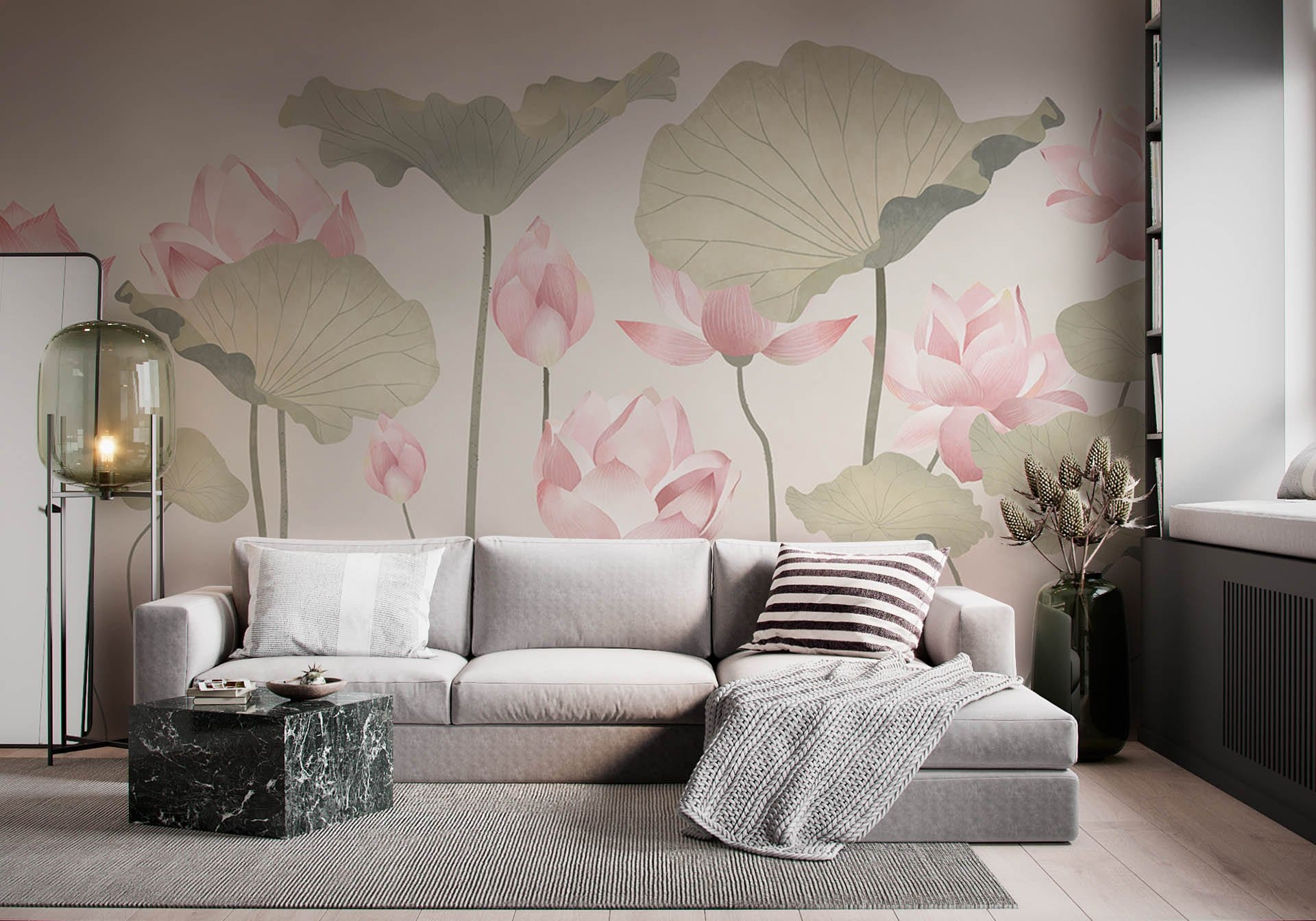 Lotus Flower And Leaves Wallpaper Mural M10409 X Ever Wallpaper Uk