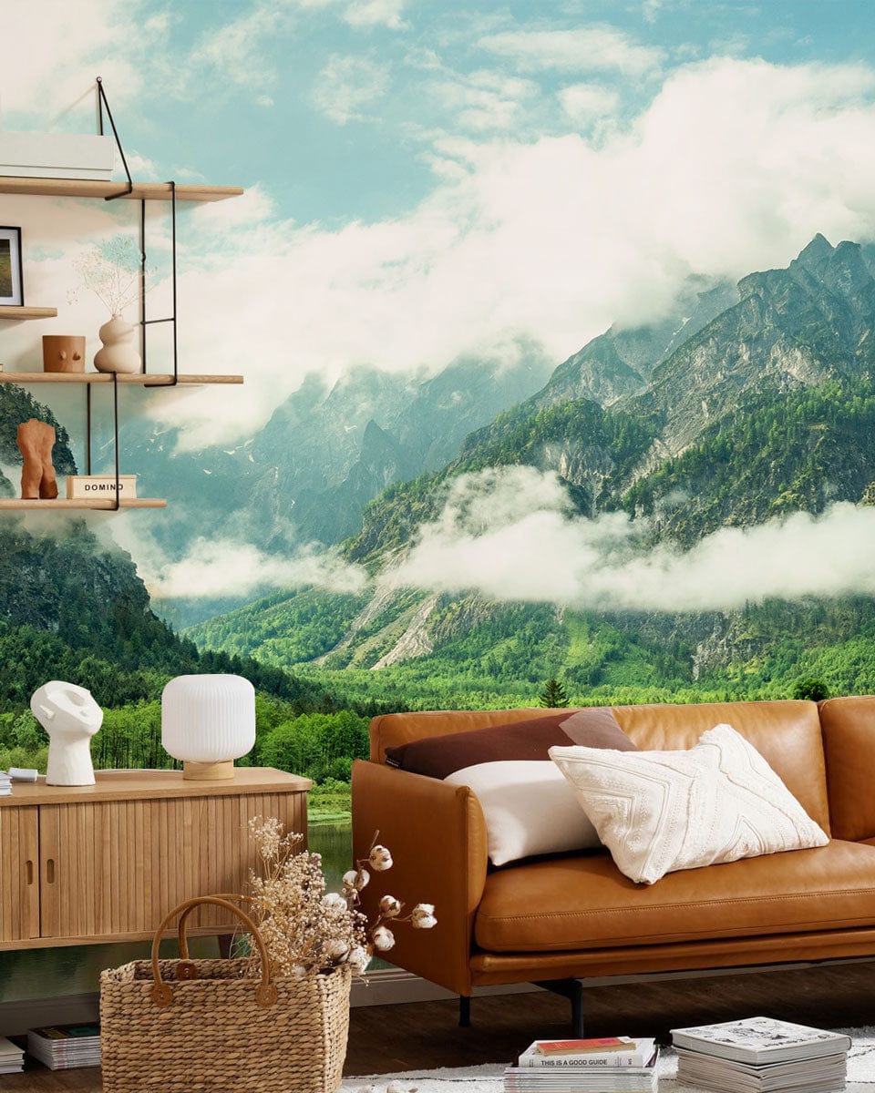 Mountain Clouds Landscape View Wall Mural Art Decor