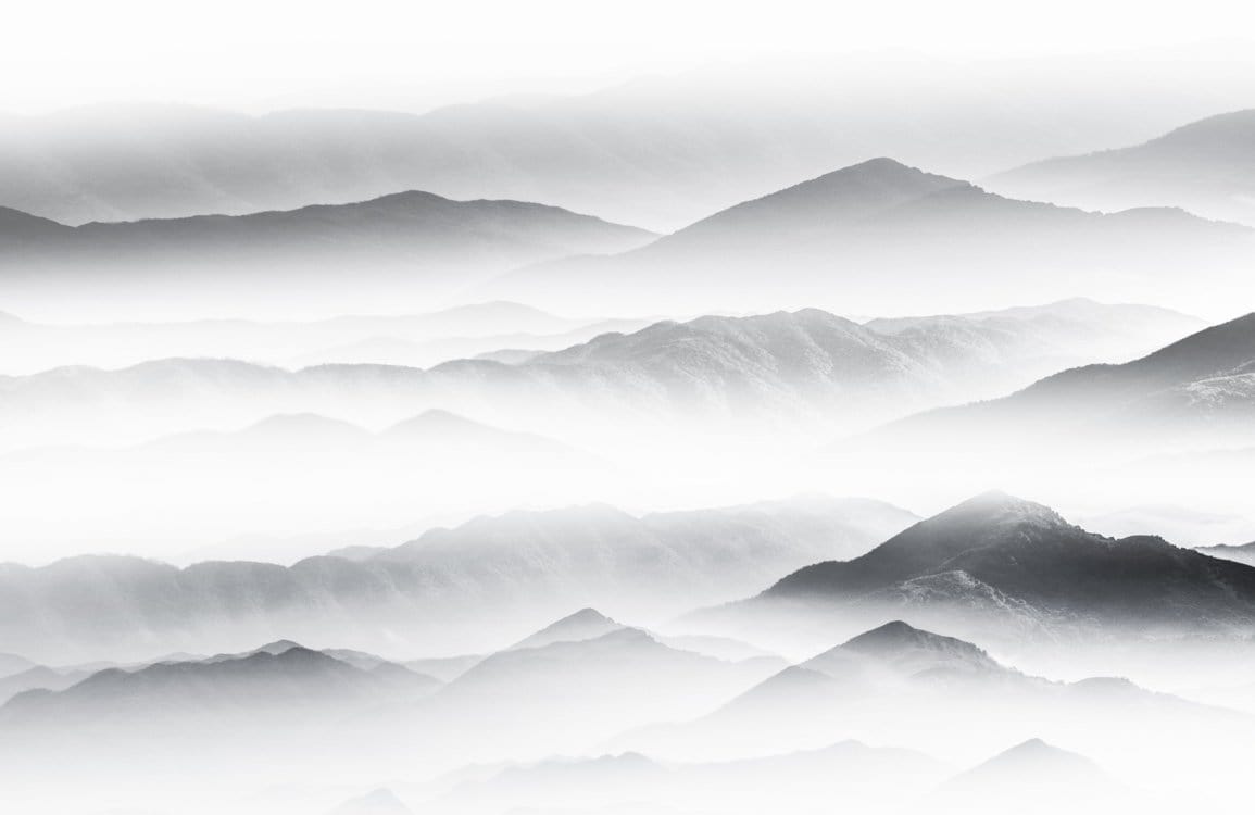 Mountain Misty Landscape Wallpaper Mural | Modern Home Decor UK