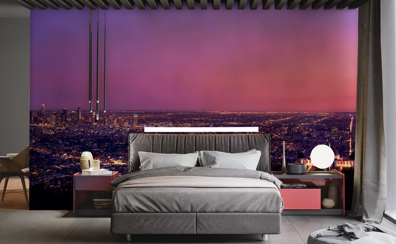 Overlooking Los Angeles Wallpaper Mural | Landmarks Wallpaper Murals