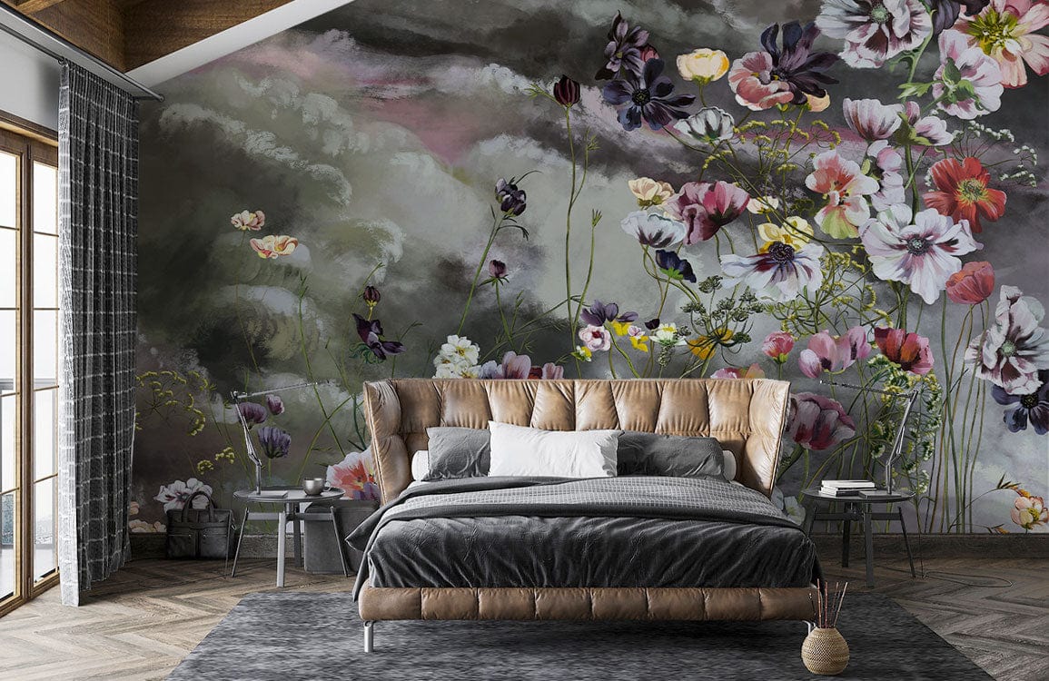 Painting Flower Wonderland Vintage Wall Mural Home Interior Decor