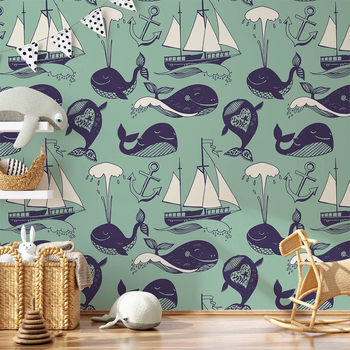 Whale & Navigation Wall Murals | Mural Wallpaper UK