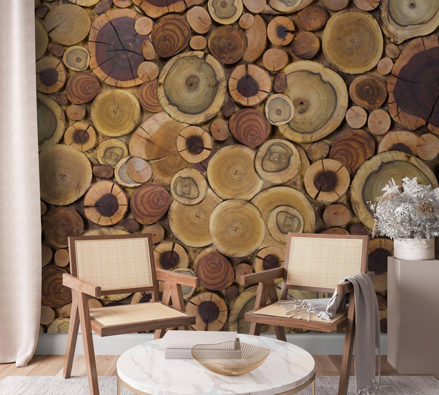 Brown Wood Textured Wallpaper Mural